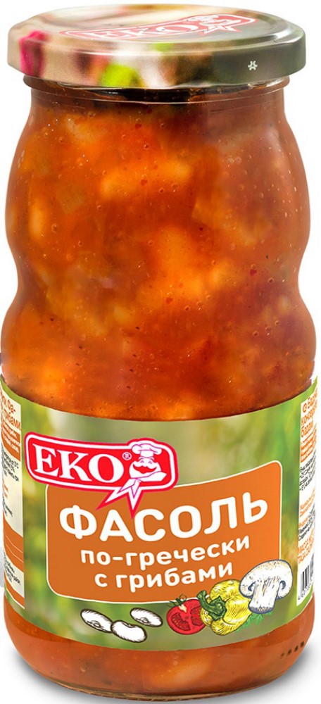 Фасоль ЕКО с грибами по-гречески 510г