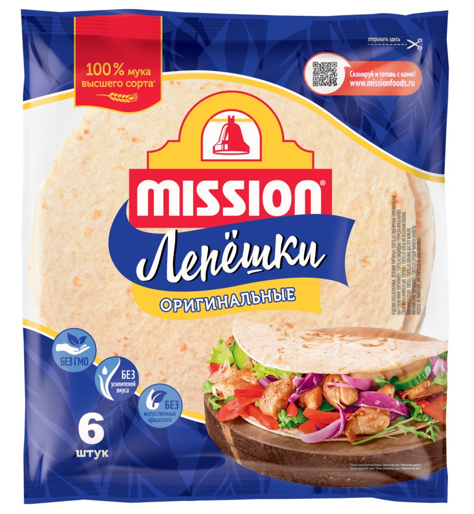 Лепешки Mission пшеничные 250г 