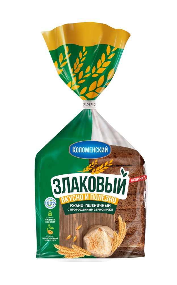 Хлеб Коломенское злаковый ржано-пшеничный с пророщенным зерном 300г